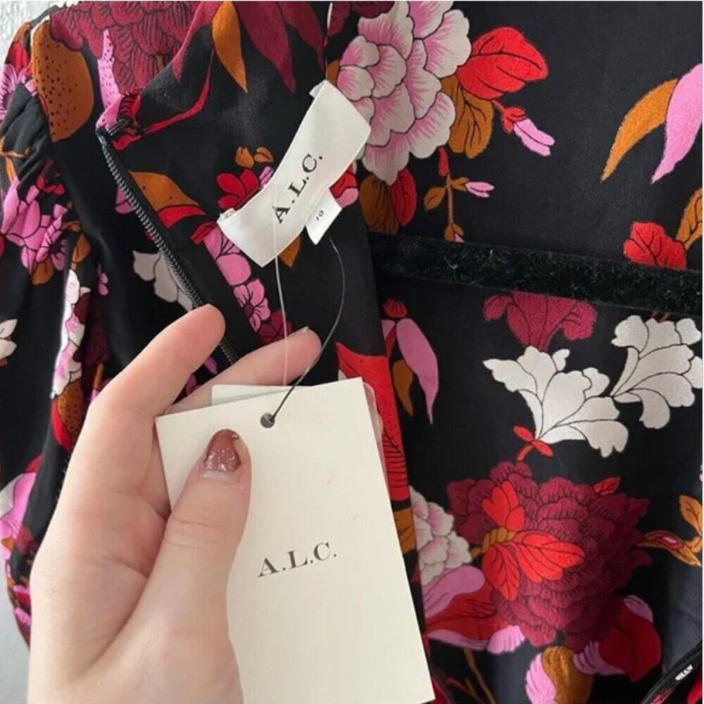 A.L.C. Marcel Draped Floral Mini Dress View 5